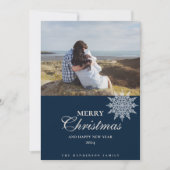 雪エレガント片 |メリークリスマス |カスタム シーズンカード (正面)