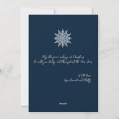 雪エレガント片 |メリークリスマス |カスタム シーズンカード (裏面)