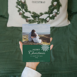 雪エレガント片 |メリークリスマス |カスタム シーズンカード