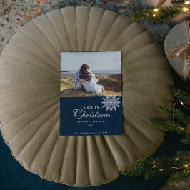 雪エレガント片 |メリークリスマス |カスタム シーズンカード