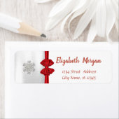 雪エレガント片、レッドボウホリデー ラベル (インサイチュ)