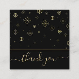 雪エレガント片Thanks Thank You Customer モダン Black スクエア名刺