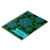 雪エレガント結晶の冬のパタパーソナライズされたーン ノートブック (左側)