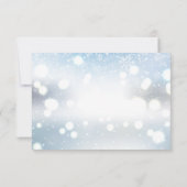 雪エレガント結晶の冬の結婚式 出欠カード (裏面)