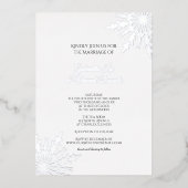 雪エレガント結晶の冬の結婚式 箔招待状 (正面)