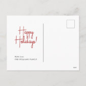 雪エレガント降りフェスティバルクリスマスハッピー シーズンポストカード (裏面)