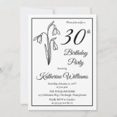 雪エレガント降30歳の誕生日パーティー 招待状 (正面)