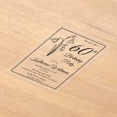 雪エレガント降60歳の誕生日パーティー アクリル招待状 (レイダウン)