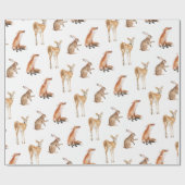 雪エレガント雪の冬の動物ラッピング紙 ラッピングペーパー (フラット)