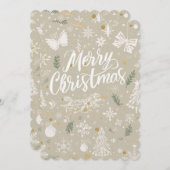 雪エレガント雪クリスマス招待状カード(5"x7")。 招待状 (正面/裏面)