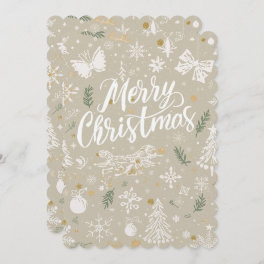 雪エレガント雪クリスマス招待状カード(5"x7")。 招待状 (正面/裏面)