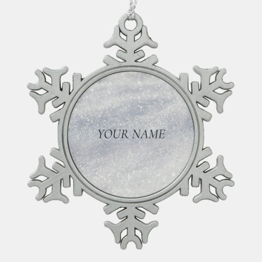 雪エレガント飾 スノーフレークピューターオーナメント (正面)