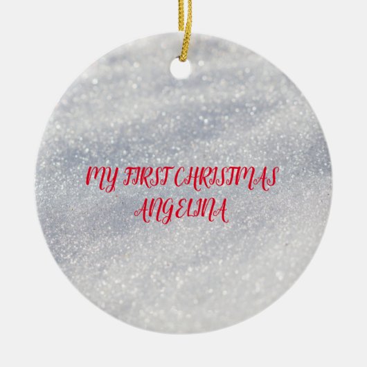 雪エレガント飾 セラミックオーナメント (正面)