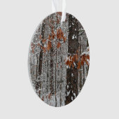 雪オークツリーズ冬の自然写真 オーナメント (正面)