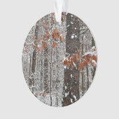 雪オークツリーズ冬の自然写真 オーナメント (正面)