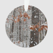 雪オークツリーズ冬の自然写真 オーナメント (正面)