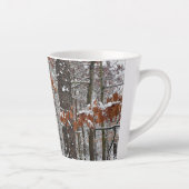 雪オークツリーズ冬の自然写真 カフェラテマグ (右)