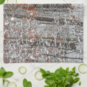 雪オークツリーズ冬の自然写真 キッチンタオル (折り畳み)