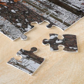 雪オークツリーズ冬の自然写真 ジグソーパズル (側面)