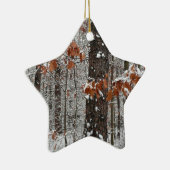 雪オークツリーズ冬の自然写真 セラミックオーナメント (右)