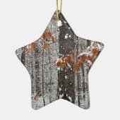 雪オークツリーズ冬の自然写真 セラミックオーナメント (左)