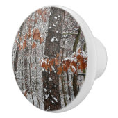 雪オークツリーズ冬の自然写真 セラミックノブ (右)