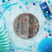 雪オークツリーズ冬の自然写真 ペーパープレート (パーティー)