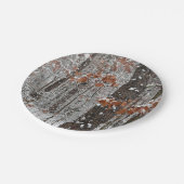 雪オークツリーズ冬の自然写真 ペーパープレート (アングル)