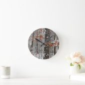 雪オークツリーズ冬の自然写真 ラウンド壁時計 (ホーム)