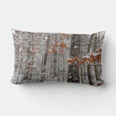 雪オークツリーズ冬の自然写真 ランバークッション (裏面)