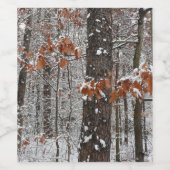 雪オークツリーズ冬の自然写真 ワインラベル (シングルラベル)