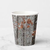 雪オークツリーズ冬の自然写真 紙コップ (左)