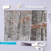 雪オークツリーズ冬の自然写真 薄葉紙 (クラフト)