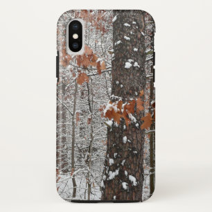 雪オークツリーズ冬の自然写真 iPhone X ケース