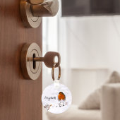 雪カスタムのロビンかわいい鳥の名前を追加 キーホルダー