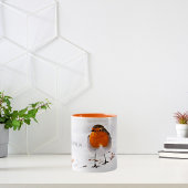 雪カスタムのロビンかわいい鳥の名前を追加 ツートーンマグカップ