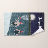 雪カスタムの多い冬の湖でワイルドスイミング ハンドタオル (ハンドタオル)