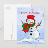 雪カスタム雪雪だるま シーズンポストカード (正面/裏面)