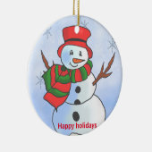 雪カスタム雪雪だるま セラミックオーナメント (右)
