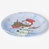 雪カスタム雪雪だるま ペーパープレート (アングル)