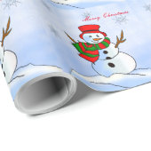 雪カスタム雪雪だるま ラッピングペーパー (ロールコーナー)
