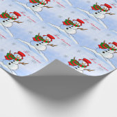 雪カスタム雪雪だるま ラッピングペーパー (角)