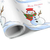 雪カスタム雪雪だるま ラッピングペーパー (ロールコーナー)