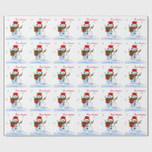 雪カスタム雪雪だるま ラッピングペーパー (フラット)