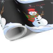 雪カスタム雪雪だるま ラッピングペーパー (ロールコーナー)
