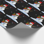 雪カスタム雪雪だるま ラッピングペーパー (角)