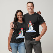 雪カスタム雪雪だるま Tシャツ (ユニセックス)