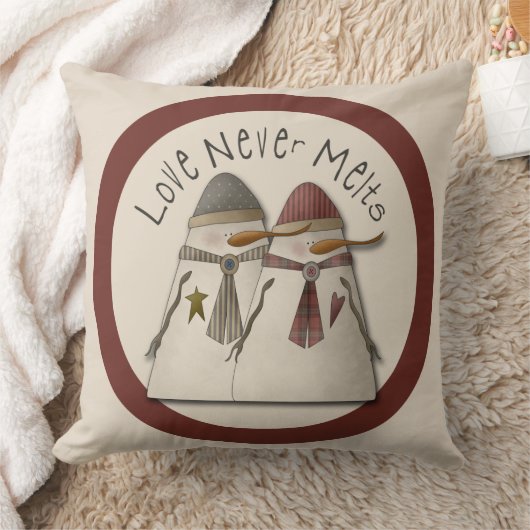 雪カップル クッション (ブランケット)