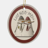 雪カップル セラミックオーナメント (左)