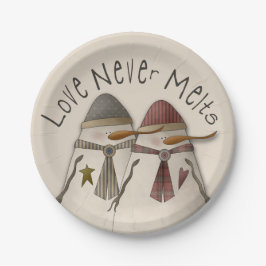 雪カップル ペーパープレート